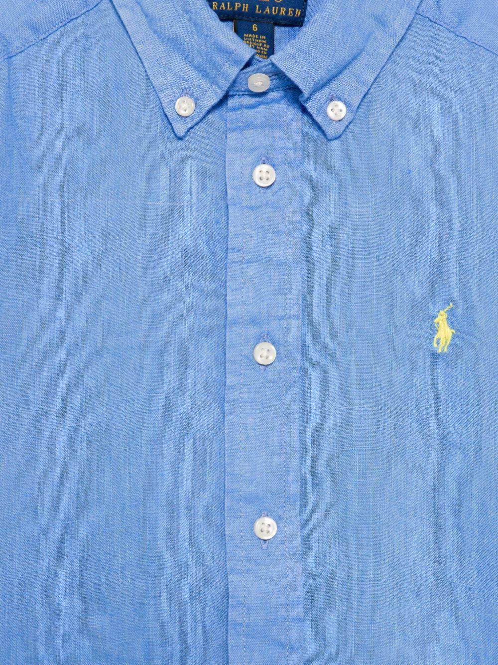 Camicia per bambino Polo Ralph Lauren Kids blu con ricamo Polo Pony sul davanti 322967600 001 Ralph Lauren kids 