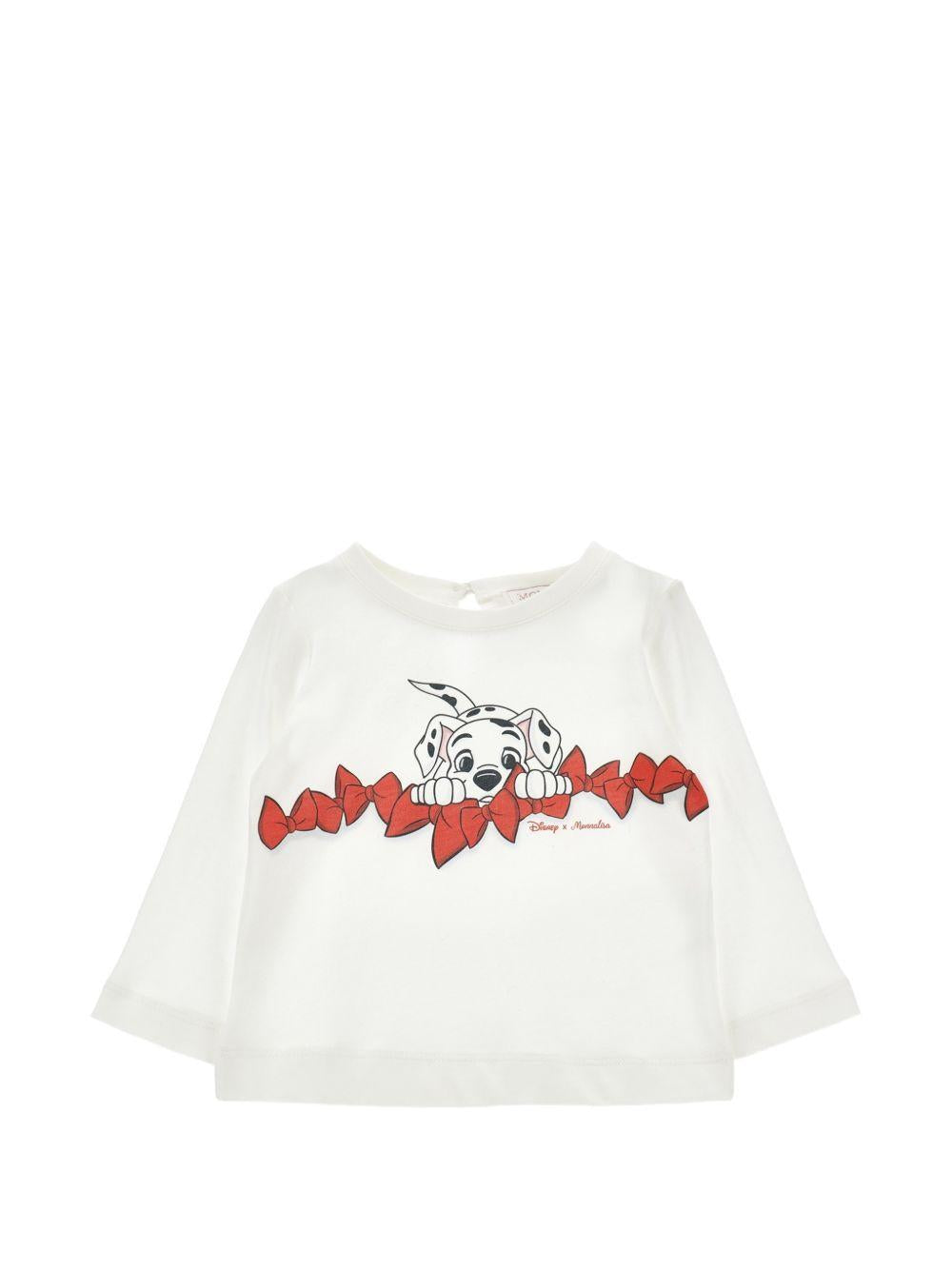 T-shirt per neonata Monnalisa Kids x Dinsey bianca con stampa dalmata 39H613 8002 0001 MONNALISA KIDS 