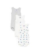 Set tre body per neonato Petit Bateau multicolore senza maniche A0FSO 00 PETIT BATEAU 