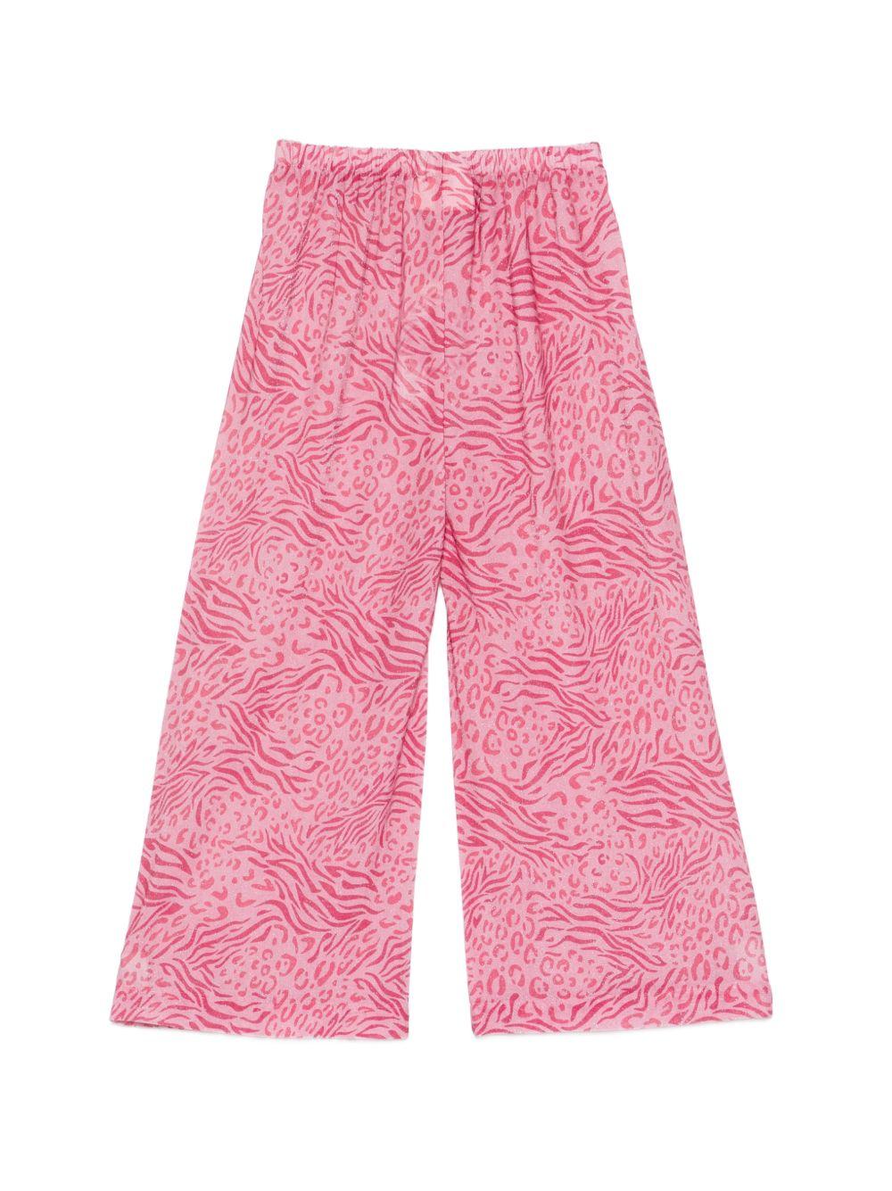 Pantaloni per bambina MC2 Saint Barth Kids rosa con stampa animalier AML0003 00079L MC2 ST. BARTH KIDS 
