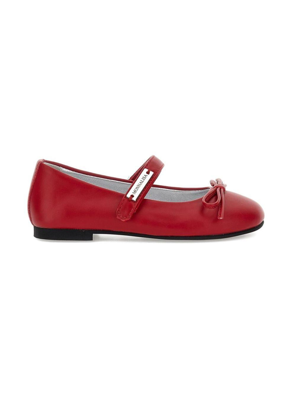 Ballerine per bambina Monnalisa Kids rosso con dettaglio fiocco 8CH015 8786 0043 MONNALISA KIDS 