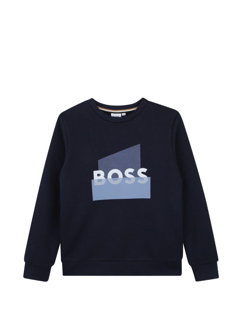 Felpa per bambino Boss Kids blu con stampa grafica J52966 849 BOSS KIDS 