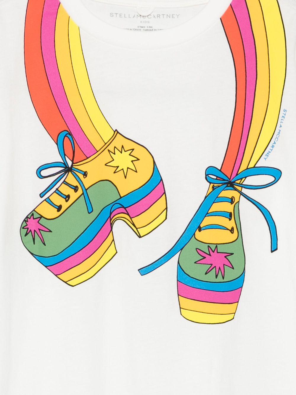 T-shirt per bambina Stella McCartney Kids bianco con stampa grafica TX8B31 Z0434 101 STELLA McCARTNEY KIDS 