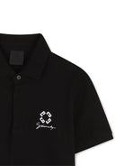 Polo per bambino Givenchy Kids nero con logo ricamato H30966 09B GIVENCHY KIDS 