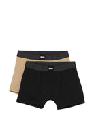 Boxer per bambino Boss Kidswear nero e beige con elastico in vita con logo (confezione da due) J53148 09B BOSS KIDS 