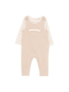 Completo per neonato Moncler Kids beige con logo sul davanti L19518M0000389AKM 222 MONCLER KIDS 