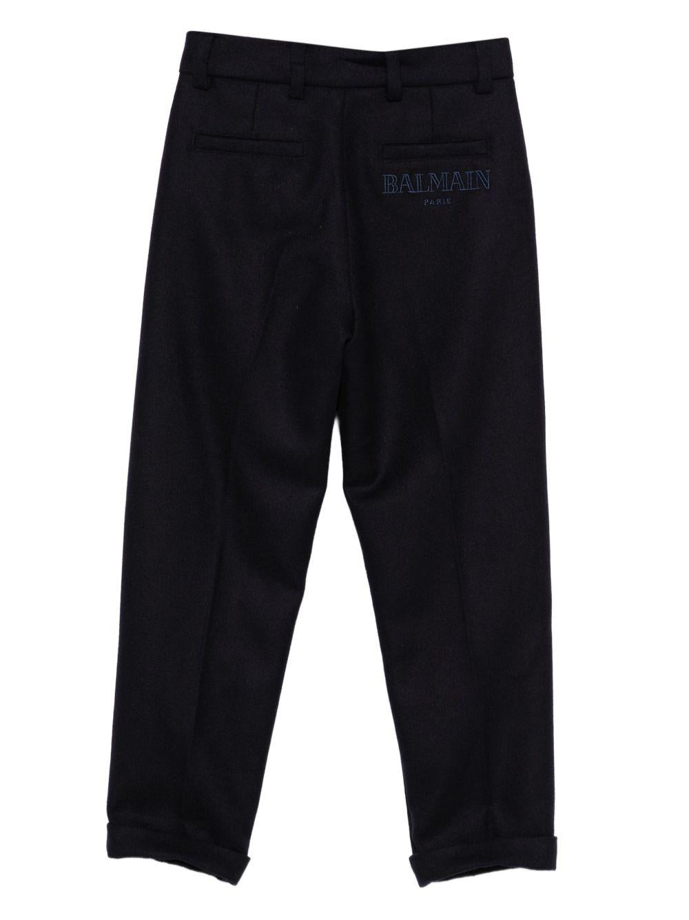 Pantaloni per bambino Balmain Kids blu con logo ricamato BX6P80 I0283 621OR BALMAIN KIDS 