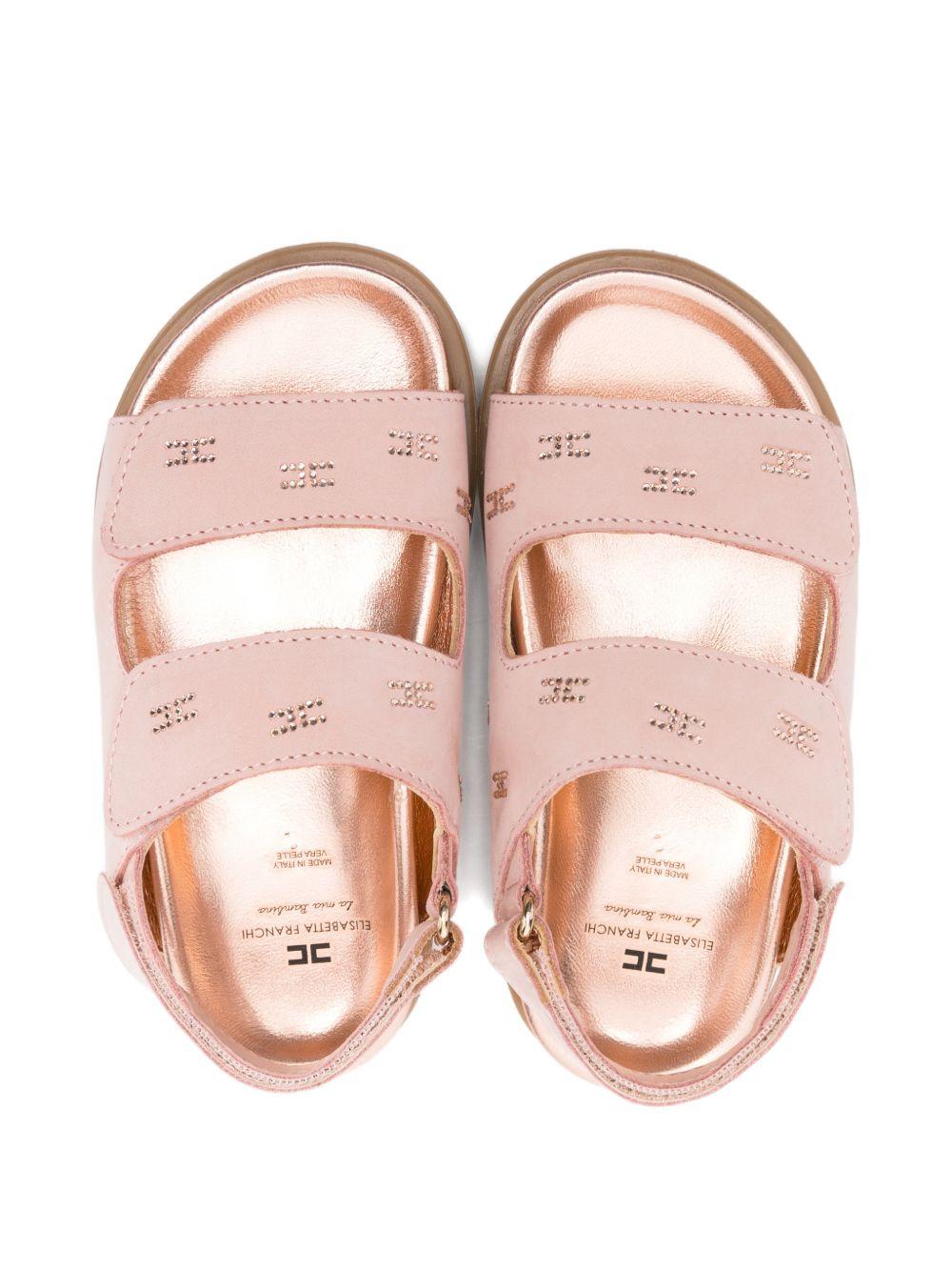 Sandali per bambina Elisabetta Franchi La Mia Bambina rosa con applicazione logo F1A2E0554023 9325 ElISABETTA FRANCHI KIDS 