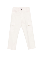 Pantaloni per bambino Paolo Pecora Kids bianco con tasca cargo PP4113 BURRO PAOLO PECORA KIDS 