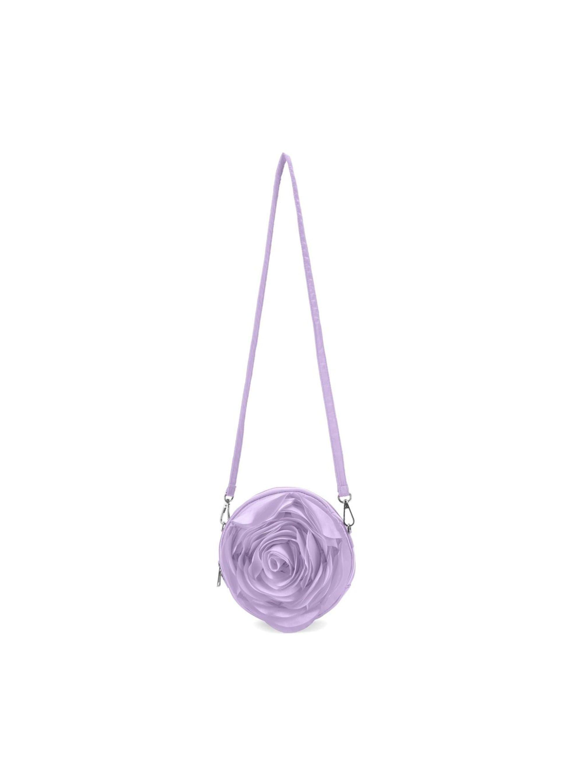Borsa a spalla per bambina Monnalisa viola con design a forma di rosa 19G011 7066 0065 MONNALISA KIDS 