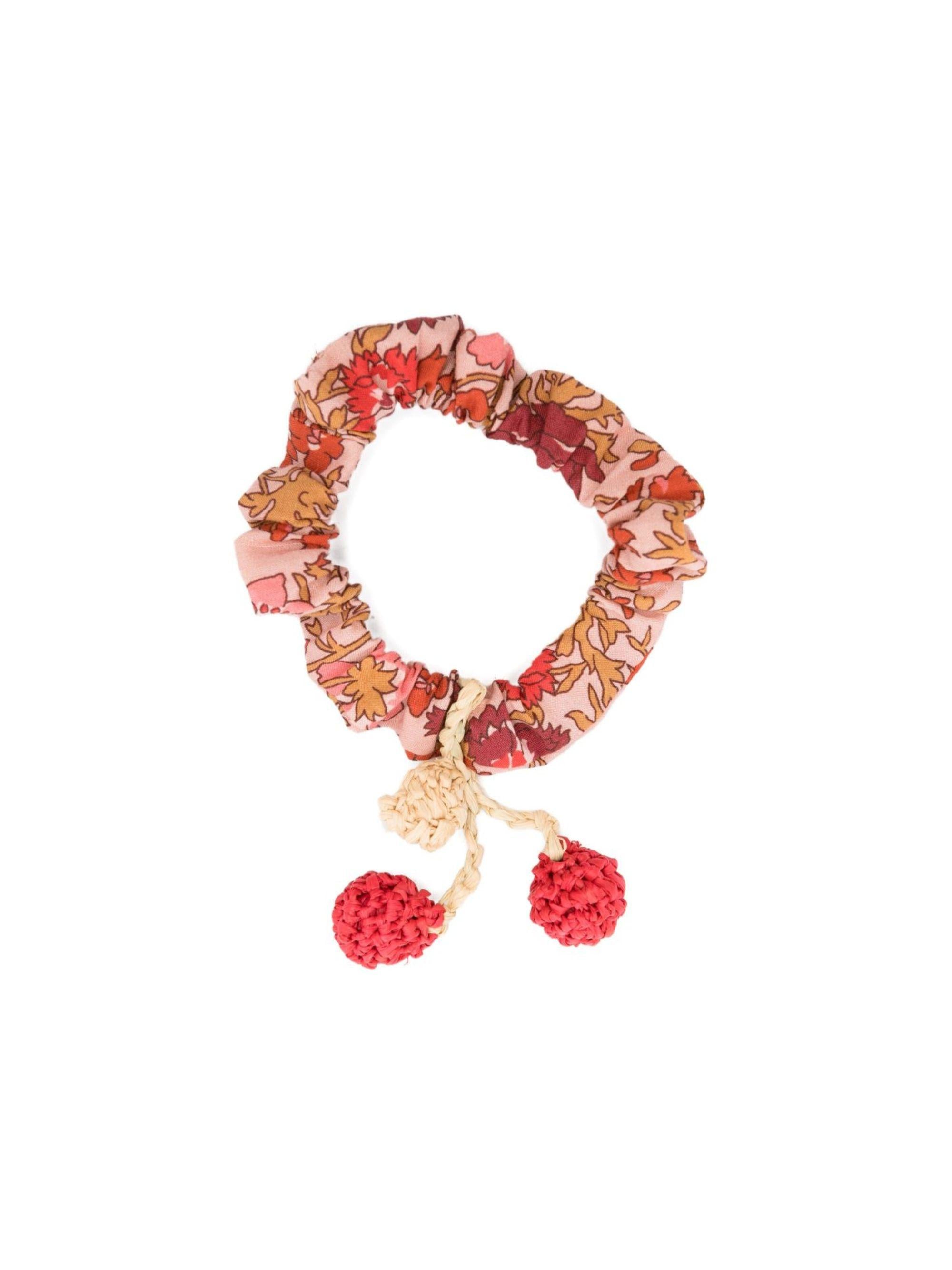 Elastico per capelli per bambina Bonpoint rosso con pompom S06GHAW00012 520 BONPOINT KIDS 