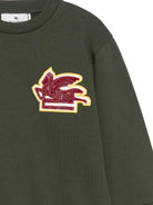 Felpa per bambino Etro Kids verde con motivo Pegaso GZ4P50 Z3183 70J ETRO KIDS 