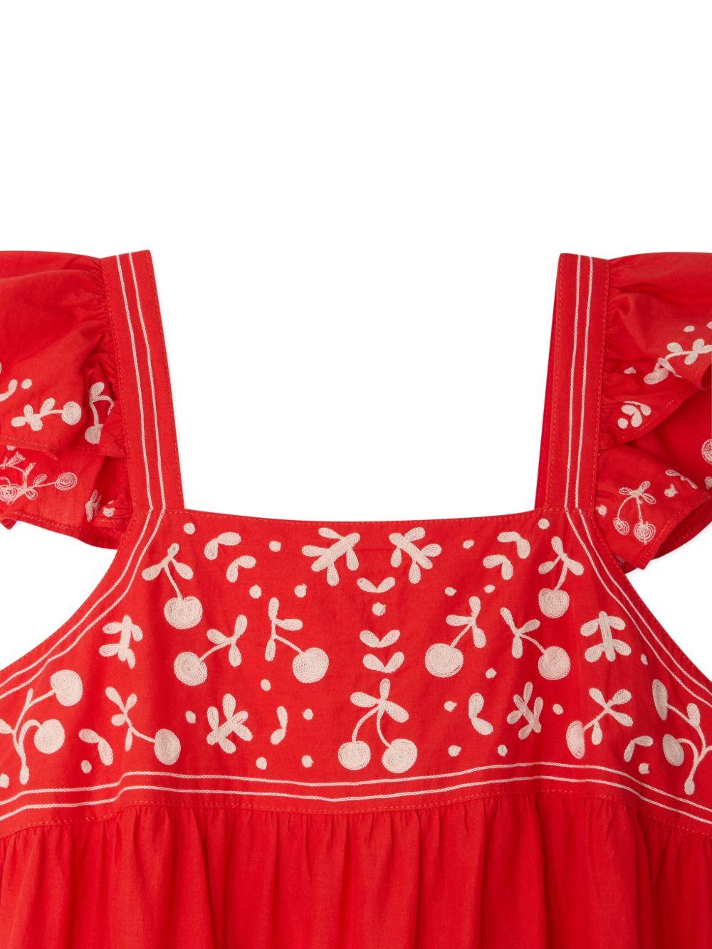 Abito Cora per bambina Bonpoint rosso con dettaglio ciliegie sul davanti S06GDRW00035 051A BONPOINT 