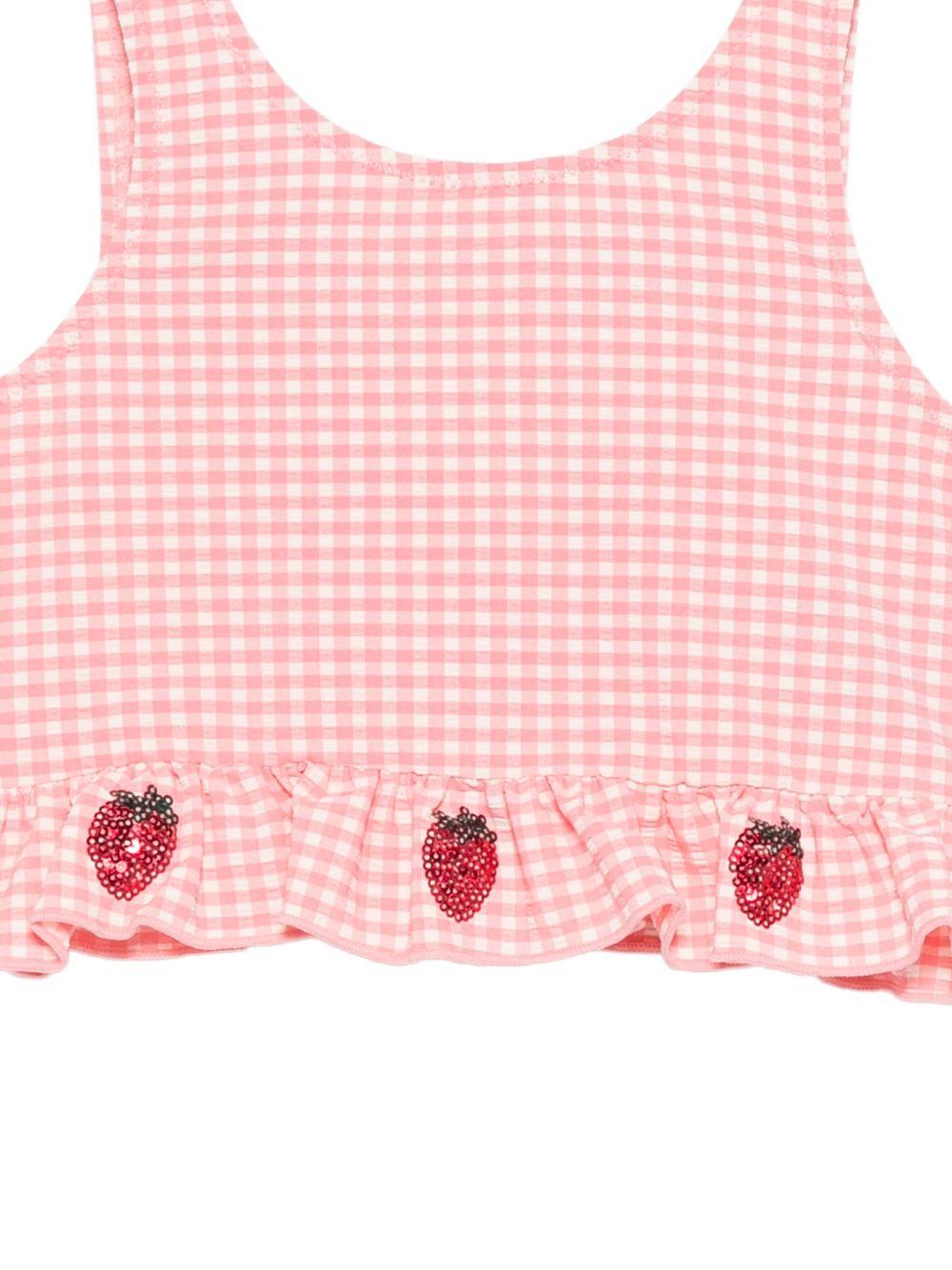 Bikini per bambina Konges Sløjd rosa con decorazione fragole KS104785 PINK KONGES SLOJD KIDS 
