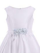 Abito per bambina Monnalisa bianco con applicazione a fiori 71G912 7304 0158 MONNALISA KIDS 