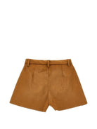 Shorts per bambina Monnalisa Kids marroni con placca con logo 41H405 8404 0005 MONNALISA KIDS 