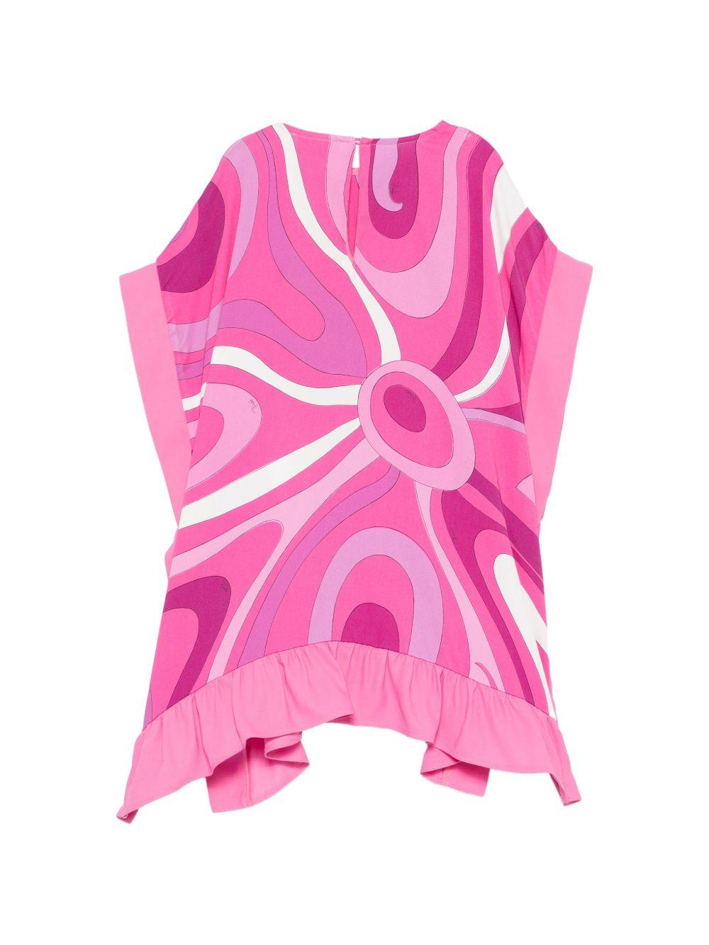 Abito per bambina Emilio Pucci Junior rosa con stampa grafica PY1C21 K0279 570BC EMILIO PUCCI KIDS 