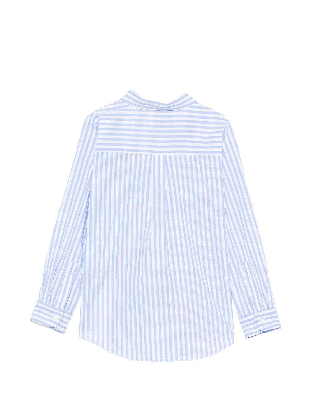 Camicia a righe per bamabina MC2 Saint Barth Kids x Looney Tunes azzurra con stampa grafica BRIG003 01933L MC2 ST. BARTH KIDS 