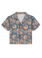 Camicia per neonato Louise Misha Kids blu con stampa grafica BRI-S25-S0087 STEEL LOUISE MISHA 