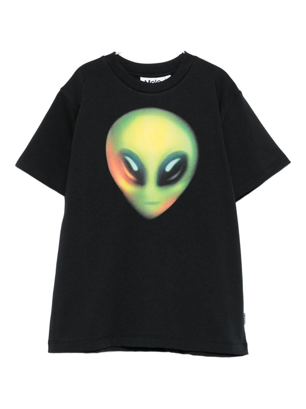 T-shirt per bambino Molo nera con stampa 6W25A204 9628 MOLO 