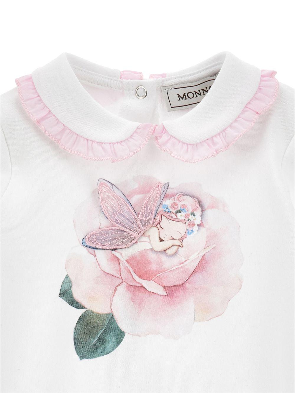 Pigiama per neonata Monnalisa bianca con stampa grafica a fiori all-over 35G202 7000 0099 MONNALISA KIDS 
