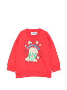 Felpa per neonati Moschino Kids rossa con stampa grafica MUF06QLCA40 50109 MOSCHINO KIDS 