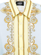 Camicia per bambino Versace Kids azzurra con motivo barocco 10182601A17228 5Y580 VERSACE KIDS 