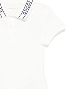 T-shirt per neonato Gucci Kids bianca con logo sul colletto 805415XJHNL 9024 GUCCI KIDS 