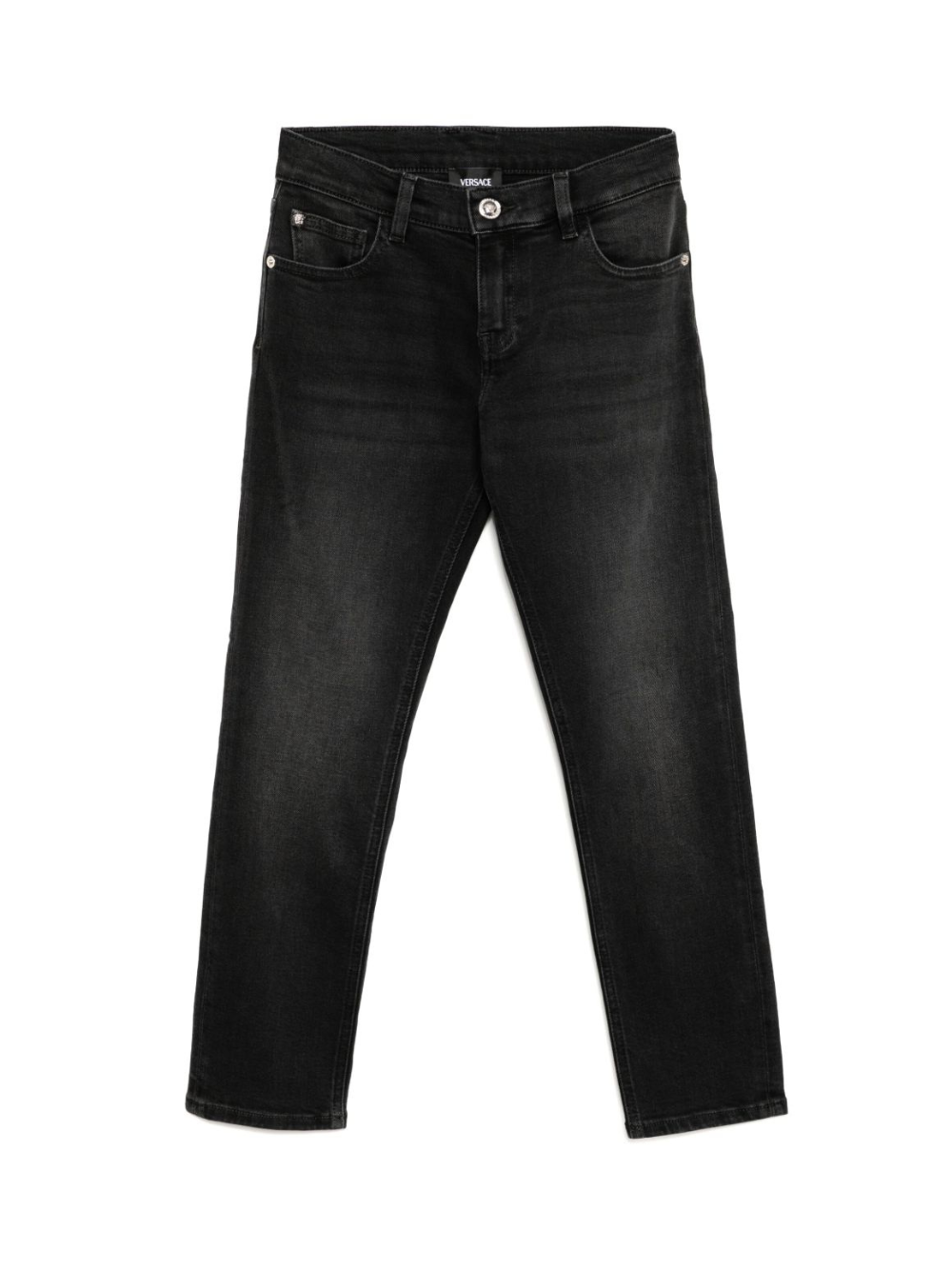 Jeans per bambina Versace Kids in denim nero modello dritto 10184651A13136 1D040 VERSACE KIDS 