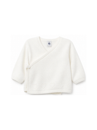 Cardigan per neonata Petit Bateau Kids bianco con ricamo cuori sul davanti A0GNS 03 PETIT BATEAU KIDS 