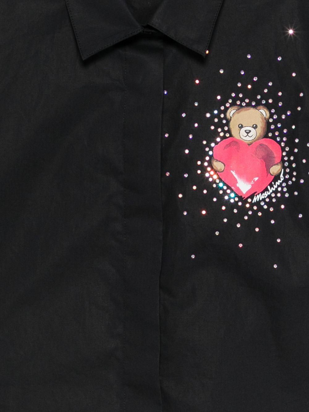 Set camicia e shorts per bambina Moschino Kids nero con motivo Teddy Bear HDG01LLLA10 60100 MOSCHINO KIDS 