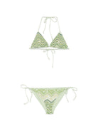 Bikini per donna MC2 Saint Barth verde a maglia a zigzag con paillettes VIR0001 01209L MC2 ST. BARTH 