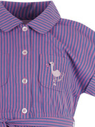 Abito per bambina Bonpoint viola con motivo a righe C06GDRW00002 258 BONPOINT KIDS 