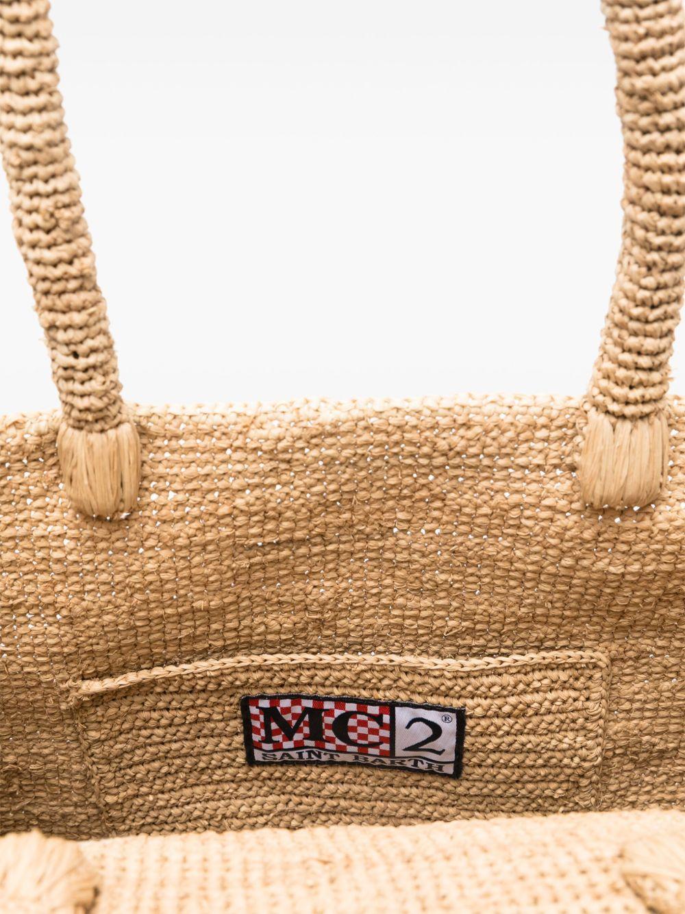Borsa Vanity MC2 Saint barth in rafia con logo ricamato VANI013 00222L MC2 ST. BARTH KIDS 