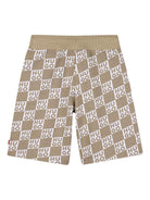 Shorts per bambino Hugo Kids beige con stampa logo all-over G00999 23B Hugo KIDS 