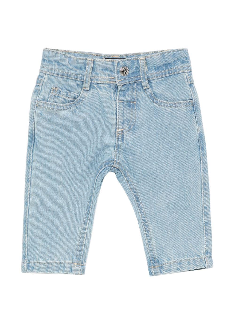 Pantaloni per neonato John Richmond Junior in denim con logo sul retro RIP26137JE DENIM BLUE LIGHT JOHN RICHMOND KIDS 