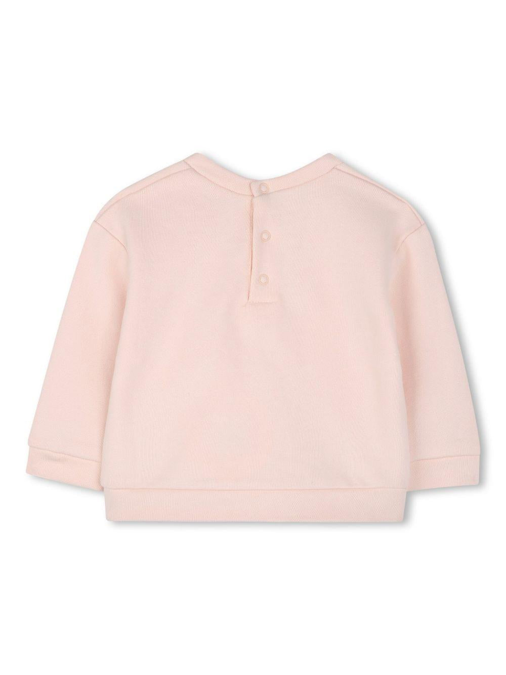 Felpa per neonata Chloé Kids rosa con applicazione logo sul davanti C20524 46J CHLOE' KIDS 