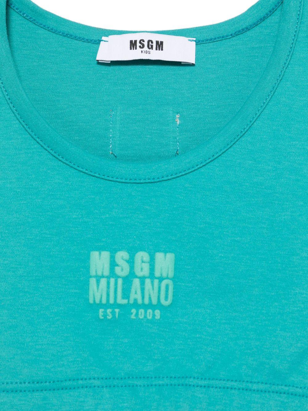 Canotta con stampa per bambina MSGM Kids azzurro con girocollo S5MSJGTA175 MS012 MSGM KIDS 