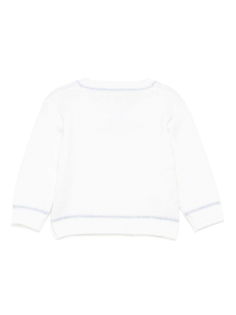Cardigan per neonata La Stupenderia bianco con bottoni in maglia 1WCCR61. 800-804 LA STUPENDERIA 