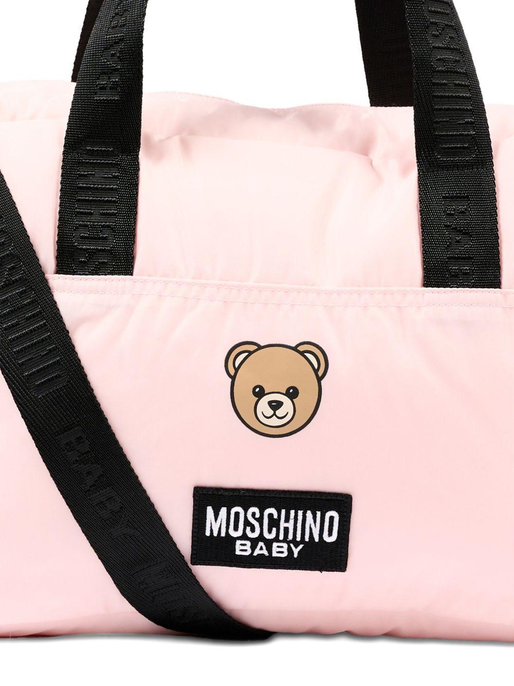 Borsa fasciatoio per neonata Moschino Kids rosa con stampa Teddy Bear MUX05WL3A89 50209 MOSCHINO KIDS 