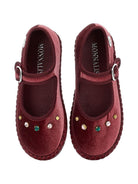 Ballerine per bambina Monnalisa Kids borgogna con decorazioni in cristalli 8CH013 8781 0069 MONNALISA KIDS 