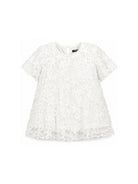 Blusa per bambina Balmain Kids bianca in pizzo a fiori BY5A81 U0263 100 BALMAIN KIDS 