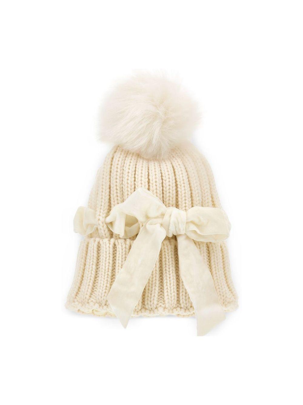 Cappello per bambina Monnalisa Kids beige con dettaglio fiocco 17H005 8064 029F MONNALISA KIDS 