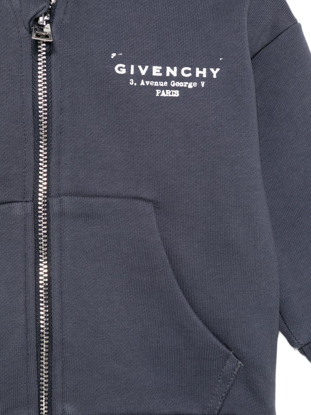 Felpa per neonato Givenchy Kids blu con stampa logo sul davanti H31195 061 GIVENCHY KIDS 