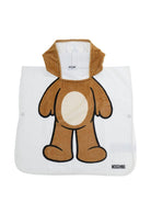 Accappatoio per neonati Moschino Kids bianco con stampa orsetto MUX05OLGA24 10101 MOSCHINO KIDS 