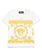 T-shirt per neonato Versace Kids Garland Medusa bianco con stampa 10185701A13183 2W110 VERSACE KIDS 