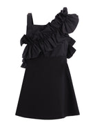Abito per bambina Balmain Kids nero con ruches BY1D42 J0371 930NE BALMAIN KIDS 