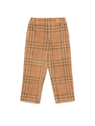 Pantaloni per bambino Burberry Kids beige con stampa Burberry Check 8109048 A7028 BURBERRY KIDS 