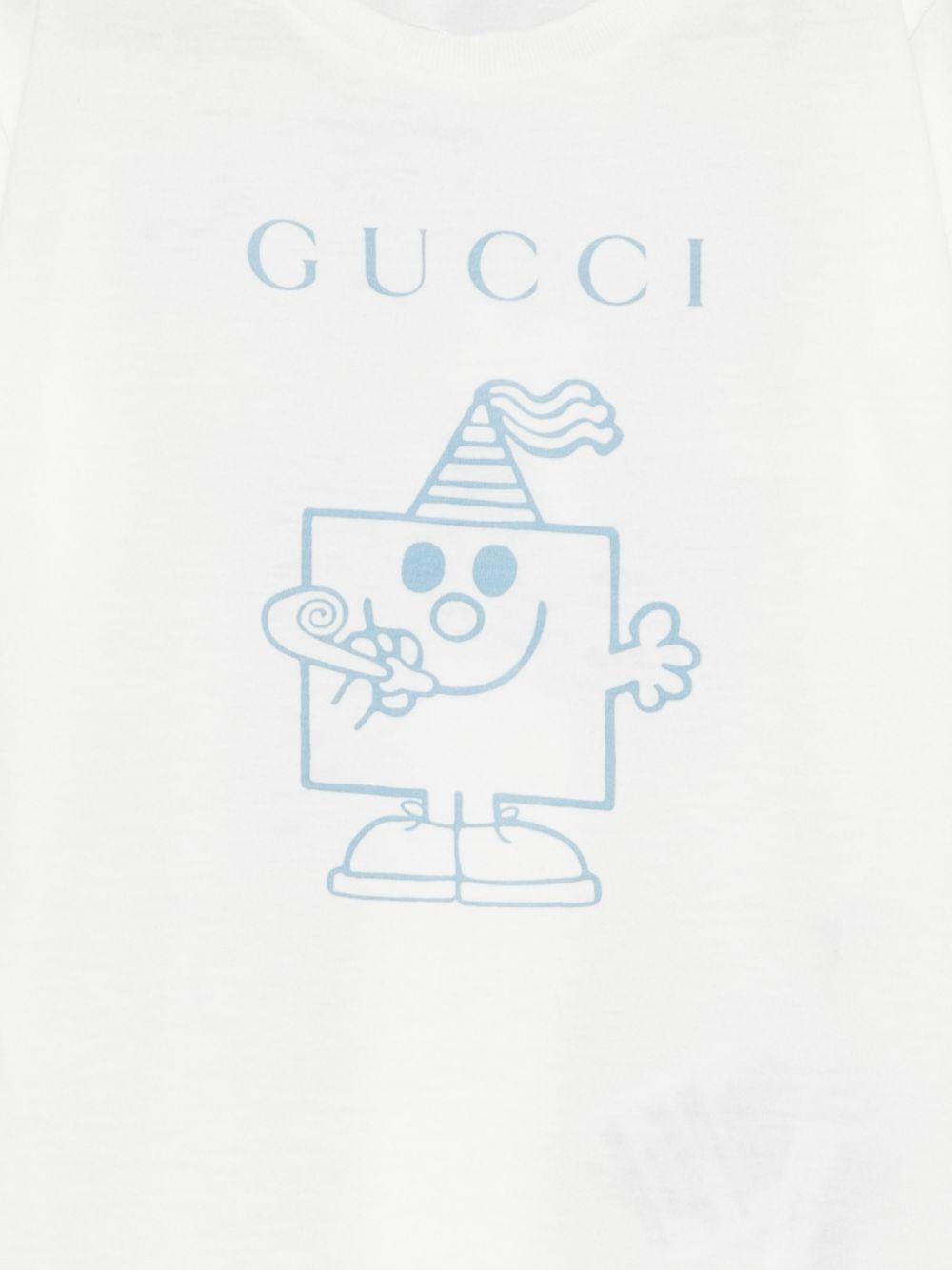 T-shirt per neonata Gucci Kids bianca con motivo Happy Birthday 834576XJHPI 9214 GUCCI KIDS 