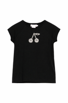 T-shirt per bambina Bonpoint nera con dettaglio ciliegie S06GTSK00006 199A BONPOINT KIDS 